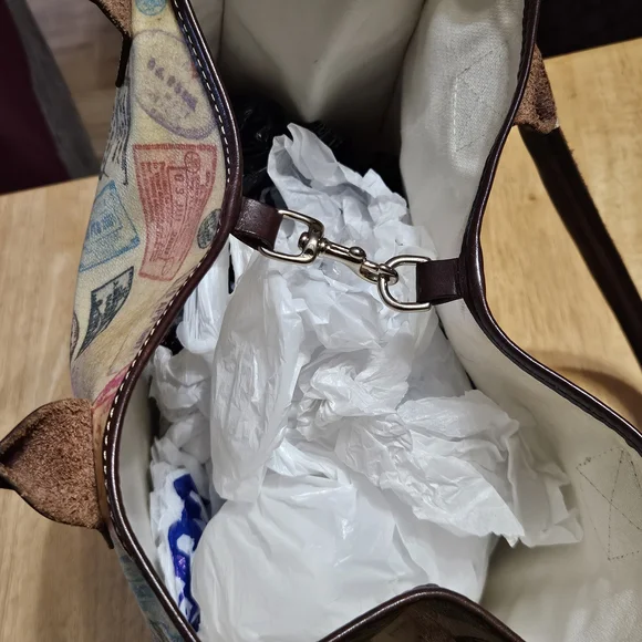 Dooney & Bourke Multicolor Travel Stamp Tote - Picture 6 of 8